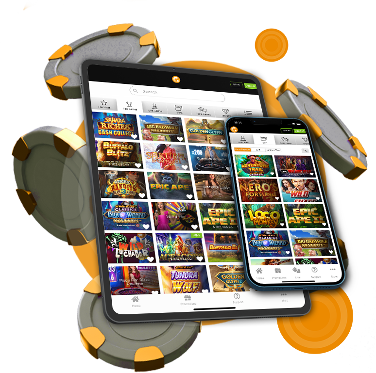 Mobile Casino Web-App Ansicht auf Smartphone und Tablet